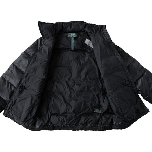 NEW Lauren by Ralph Lauren Womens Puffer Jacket!  Black with Southwest Design - Picture 3 of 5